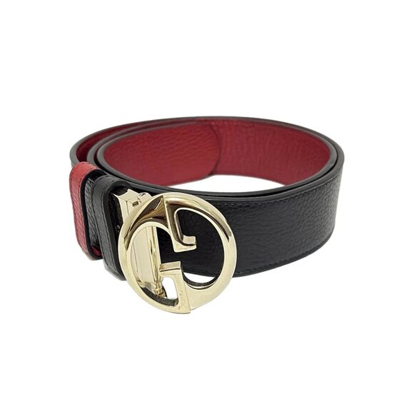 GUCCI - Black Red Gold Leather Hardware Belt 200-082625 - Picture 1 of 4